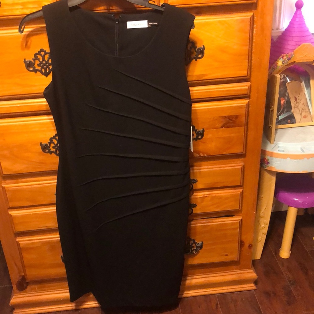 NWT Calvin Klein Black sheath dress Sz 8
